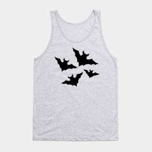 Halloween bats black cool spooky silhouette pattern on gray Tank Top